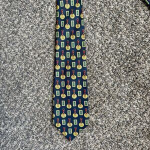 Marco Polo Italian Style‎ Tie, Blue/yellow Badges. 60” Total